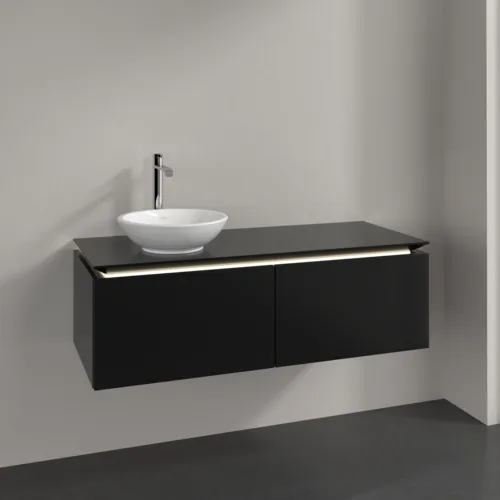 VILLEROY BOCH Legato toaletní skříňka, s osvětlením, 2 výsuvy, 1200 x 380 x 500 mm, černý matný lak / černý matný lak #B579L0PD, obrázek 2
