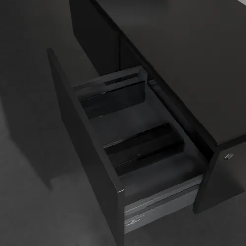 VILLEROY BOCH Legato toaletní skříňka, s osvětlením, 2 výsuvy, 1200 x 380 x 500 mm, černý matný lak / černý matný lak #B579L0PD, obrázek 5