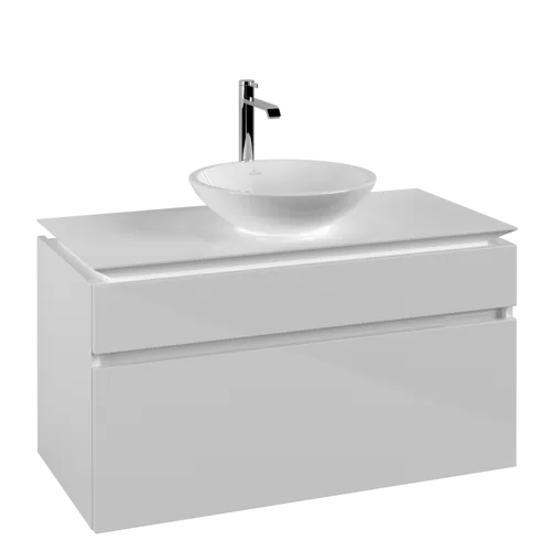 VILLEROY BOCH Legato toaletní skříňka, 2 výsuvy, 1000 x 550 x 500 mm, lesklá bílá / lesklá bílá #B57200DH
