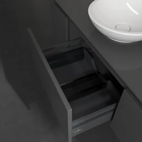 VILLEROY BOCH Legato toaletní skříňka, s osvětlením, 3 výsuvy, 1200 x 380 x 500 mm, lesklá šedá / lesklá šedá #B577L0FP, obrázek 5
