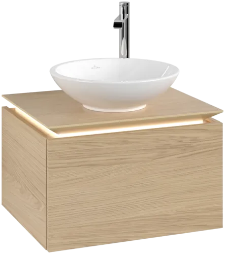 VILLEROY BOCH Legato toaletní skříňka, s osvětlením, 1 zásuvka, 600 x 380 x 500 mm, severský dub / severský dub #B567L0VJ