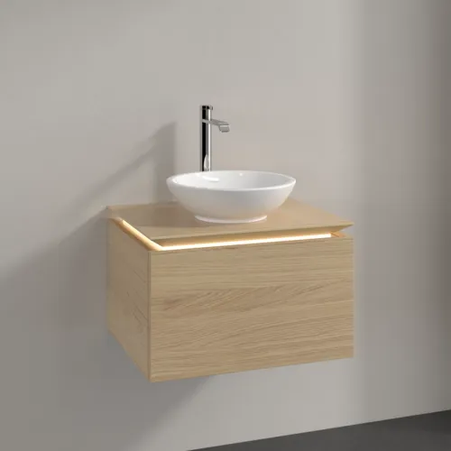 VILLEROY BOCH Legato toaletní skříňka, s osvětlením, 1 zásuvka, 600 x 380 x 500 mm, severský dub / severský dub #B567L0VJ, obrázek 2