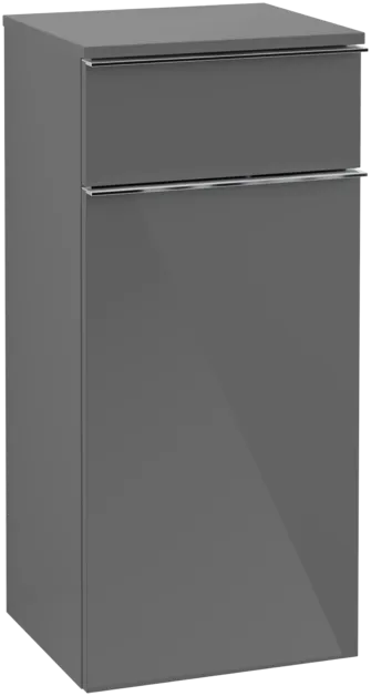 VILLEROY BOCH Venticello boční skříňka, 1 dveře, 1 zásuvka, 404 x 866 x 372 mm, lesklá šedá / lesklá šedá #A95011FP