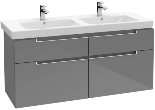 VILLEROY BOCH Subway 2.0 Vanity unit, 4 výsuvy, 1287 x 590 x 449 mm, lesklá šedá #A91710FP