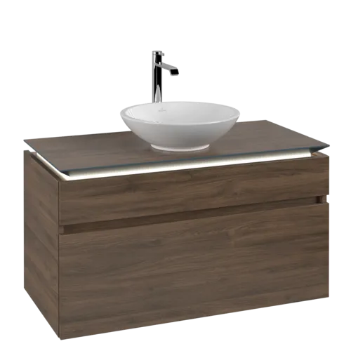 VILLEROY BOCH Legato toaletní skříňka, s osvětlením, 2 výsuvy, 1000 x 550 x 500 mm, Arizona Oak / Arizona Oak #B572L0VH