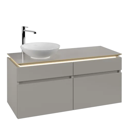 VILLEROY BOCH Legato toaletní skříňka, s osvětlením, 4 výsuvy, 1200 x 550 x 500 mm, Soft Grey / Soft Grey #B580L0VK