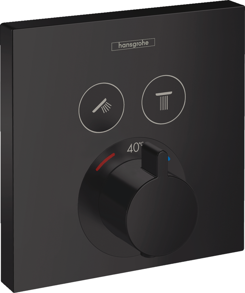Bild von HANSGROHE ShowerSelect Thermostat Unterputz für 2 Verbraucher #15763670 - Mattschwarz