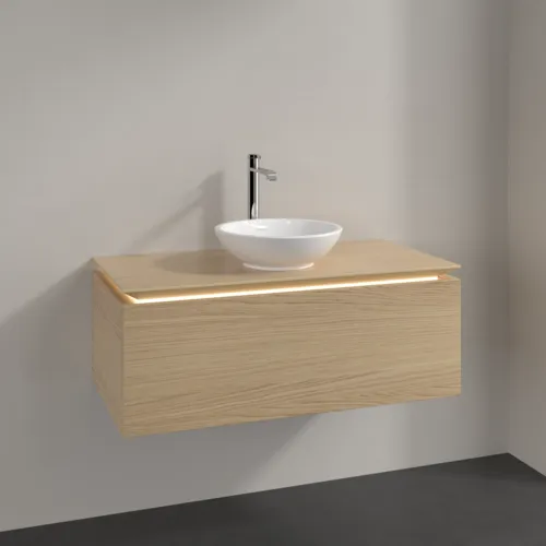 VILLEROY BOCH Legato toaletní skříňka, s osvětlením, 1 zásuvka, 1000 x 380 x 500 mm, severský dub / severský dub #B571L0VJ, obrázek 2