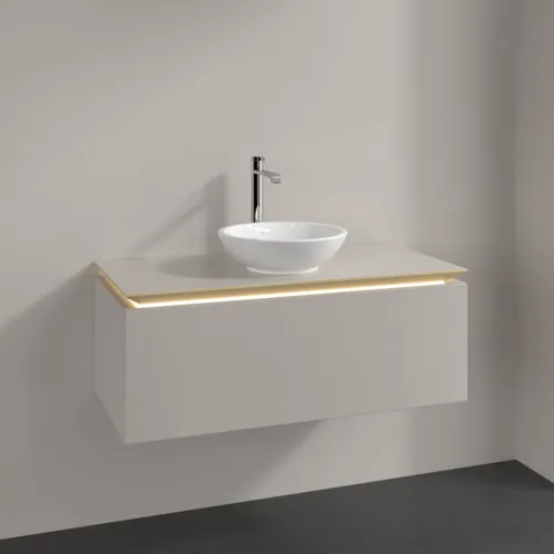 VILLEROY BOCH Legato toaletní skříňka, s osvětlením, 1 zásuvka, 1000 x 380 x 500 mm, Soft Grey / Soft Grey #B571L0VK, obrázek 2