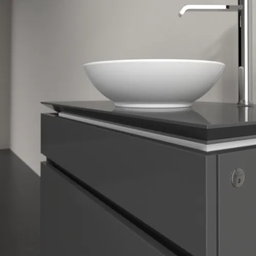 VILLEROY BOCH Legato toaletní skříňka, s osvětlením, 2 výsuvy, 800 x 550 x 500 mm, lesklá šedá / lesklá šedá #B570L0FP, obrázek 4
