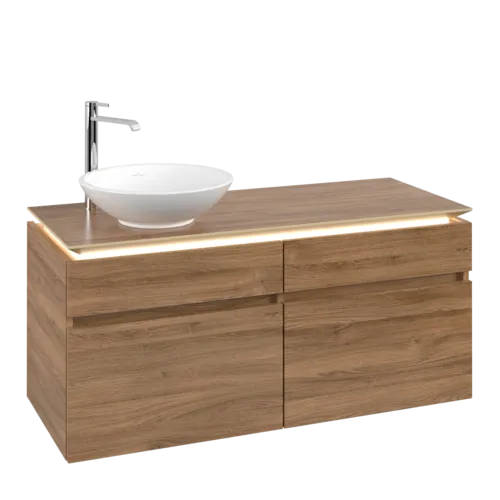 VILLEROY BOCH Legato toaletní skříňka, s osvětlením, 4 výsuvy, 1200 x 550 x 500 mm, dub Kansas / dub Kansas #B580L0RH