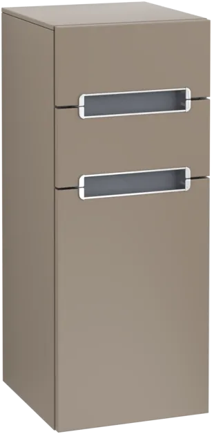 VILLEROY BOCH Boční skříňka Subway 2.0, 1 dvířka, 2 zásuvky, 356 x 857 x 370 mm, Truffle Grey / Glass Silver Grey #A7131RVG