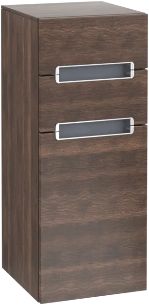 VILLEROY BOCH Boční skříňka Subway 2.0, 1 dvířka, 2 zásuvky, 356 x 857 x 370 mm, Arizona Oak / Glass Silver Grey #A7131RVH