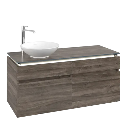 VILLEROY BOCH Legato toaletní skříňka, s osvětlením, 4 výsuvy, 1200 x 550 x 500 mm, Kamenný dub / Kamenný dub #B580L0RK