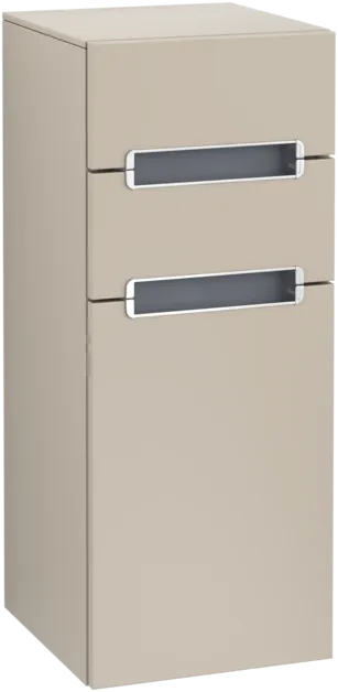 VILLEROY BOCH Boční skříňka Subway 2.0, 1 dvířka, 2 zásuvky, 356 x 857 x 370 mm, Soft Grey / Glass Silver Grey #A7131RVK