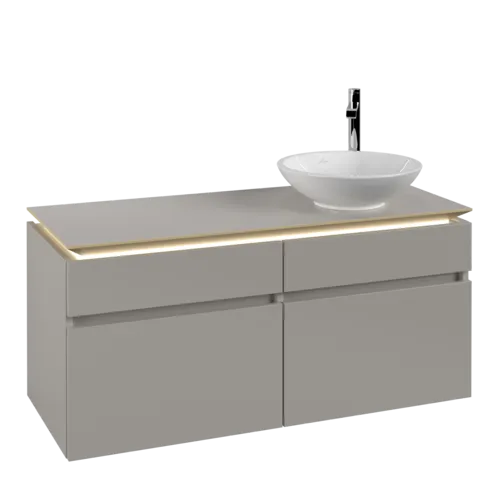 VILLEROY BOCH Legato toaletní skříňka, s osvětlením, 4 výsuvy, 1200 x 550 x 500 mm, Soft Grey / Soft Grey #B582L0VK