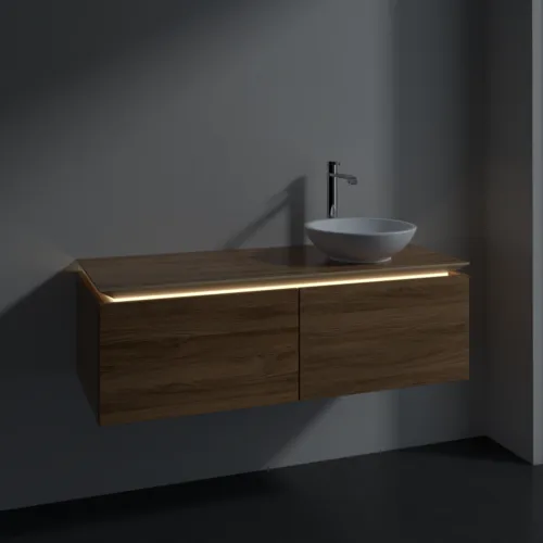 VILLEROY BOCH Legato toaletní skříňka, s osvětlením, 2 výsuvy, 1200 x 380 x 500 mm, dub Kansas / dub Kansas #B581L0RH, obrázek 3