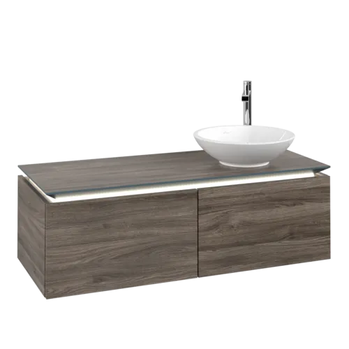VILLEROY BOCH Legato toaletní skříňka, s osvětlením, 2 výsuvy, 1200 x 380 x 500 mm, Kamenný dub / Kamenný dub #B581L0RK