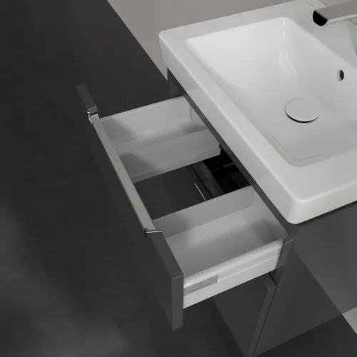 VILLEROY BOCH Subway 2.0 Vanity unit, 2 výsuvy, 537 x 590 x 423 mm, lesklá šedá #A90810FP, obrázek 7