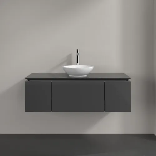 VILLEROY BOCH Legato toaletní skříňka, 3 výsuvy, 1200 x 380 x 500 mm, lesklá šedá / lesklá šedá #B57700FP, obrázek 3