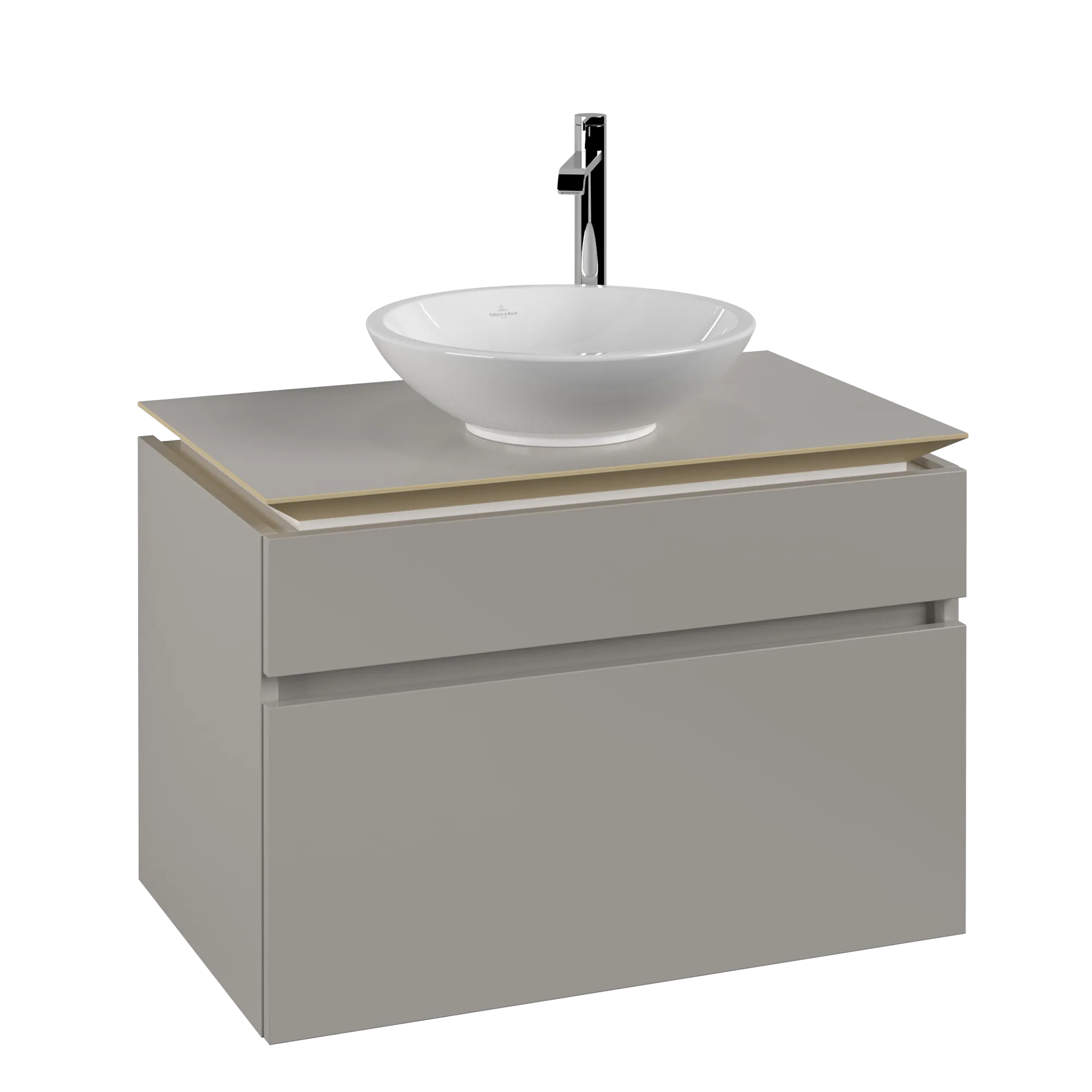 VILLEROY BOCH Legato toaletní skříňka, 2 výsuvy, 800 x 550 x 500 mm, Soft Grey / Soft Grey #B57000VK