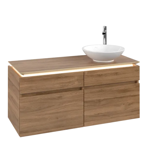 VILLEROY BOCH Legato toaletní skříňka, s osvětlením, 4 výsuvy, 1200 x 550 x 500 mm, dub Kansas / dub Kansas #B582L0RH
