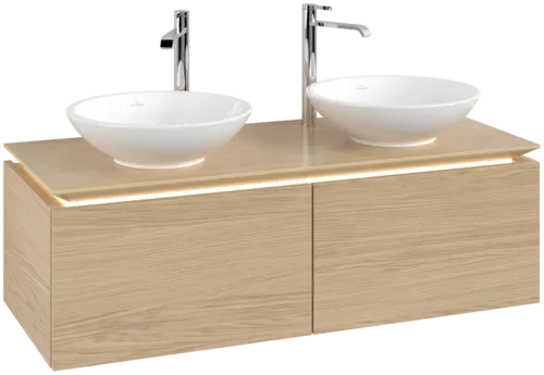 VILLEROY BOCH Legato toaletní skříňka, s osvětlením, 2 výsuvy, 1200 x 380 x 500 mm, severský dub / severský dub #B583L0VJ