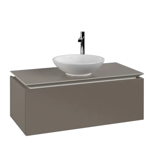 VILLEROY BOCH Legato toaletní skříňka, 1 zásuvka, 1000 x 380 x 500 mm, Truffle Grey / Truffle Grey #B57100VG