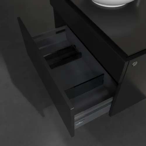 VILLEROY BOCH Legato toaletní skříňka, 2 výsuvy, 800 x 550 x 500 mm, černý matný lak / černý matný lak #B57000PD, obrázek 6