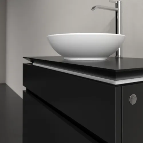 VILLEROY BOCH Legato toaletní skříňka, 2 výsuvy, 800 x 550 x 500 mm, černý matný lak / černý matný lak #B57000PD, obrázek 5