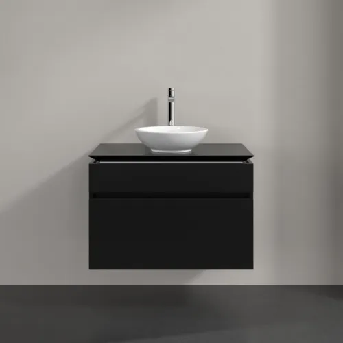 VILLEROY BOCH Legato toaletní skříňka, 2 výsuvy, 800 x 550 x 500 mm, černý matný lak / černý matný lak #B57000PD, obrázek 3