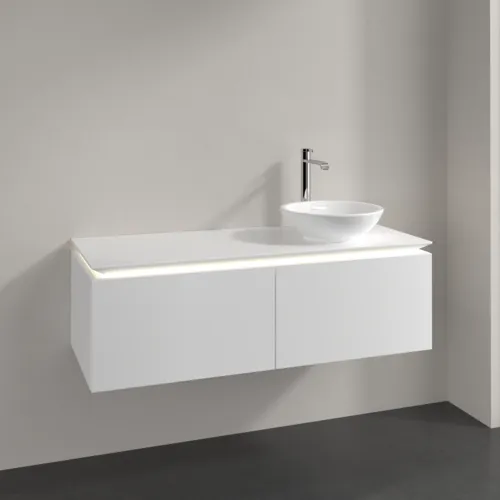 VILLEROY BOCH Legato toaletní skříňka, s osvětlením, 2 výsuvy, 1200 x 380 x 500 mm, bílá matná / bílá matná #B581L0MS, obrázek 2