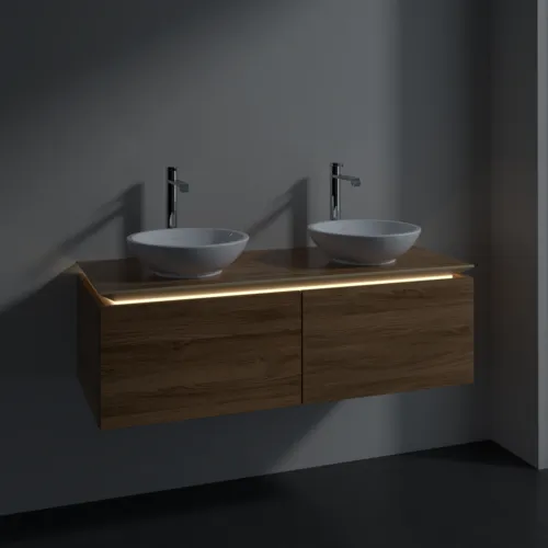 VILLEROY BOCH Legato toaletní skříňka, s osvětlením, 2 výsuvy, 1200 x 380 x 500 mm, dub Kansas / dub Kansas #B583L0RH, obrázek 3