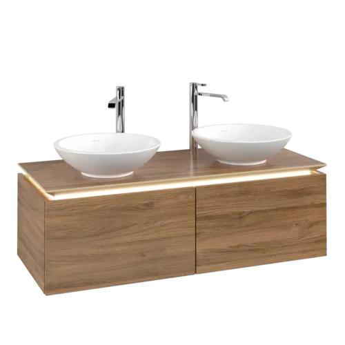 VILLEROY BOCH Legato toaletní skříňka, s osvětlením, 2 výsuvy, 1200 x 380 x 500 mm, dub Kansas / dub Kansas #B583L0RH