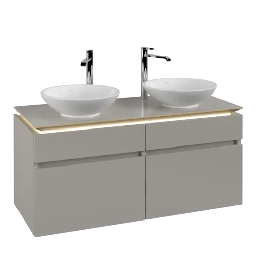 VILLEROY BOCH Legato toaletní skříňka, s osvětlením, 4 výsuvy, 1200 x 550 x 500 mm, Soft Grey / Soft Grey #B584L0VK
