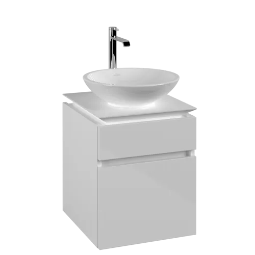VILLEROY BOCH Legato toaletní skříňka, 2 výsuvy, 450 x 550 x 500 mm, lesklá bílá / lesklá bílá #B56600DH
