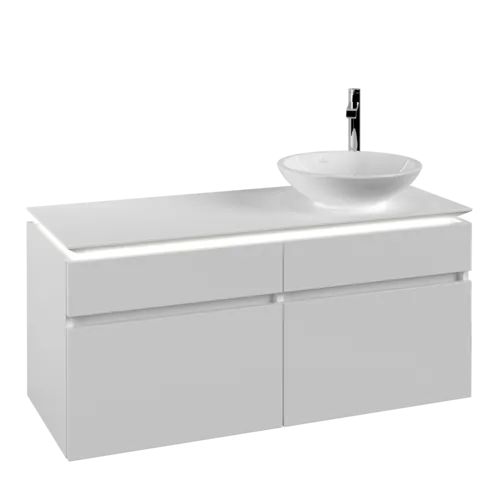 VILLEROY BOCH Legato toaletní skříňka, s osvětlením, 4 výsuvy, 1200 x 550 x 500 mm, bílá matná / bílá matná #B582L0MS