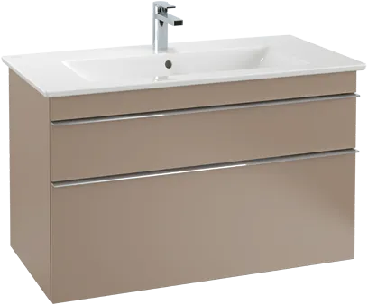 VILLEROY BOCH Toaletní skříňka Venticello, 2 výsuvy, 753 x 590 x 502 mm, Volcano Black / Volcano Black #A92501VL