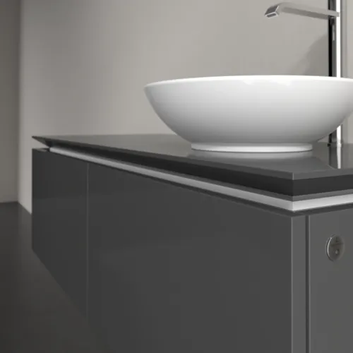 VILLEROY BOCH Legato toaletní skříňka, s osvětlením, 2 výsuvy, 1200 x 380 x 500 mm, lesklá šedá / lesklá šedá #B581L0FP, obrázek 4
