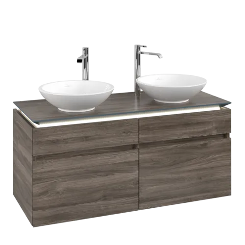 VILLEROY BOCH Legato toaletní skříňka, s osvětlením, 4 výsuvy, 1200 x 550 x 500 mm, Kamenný dub / Kamenný dub #B584L0RK