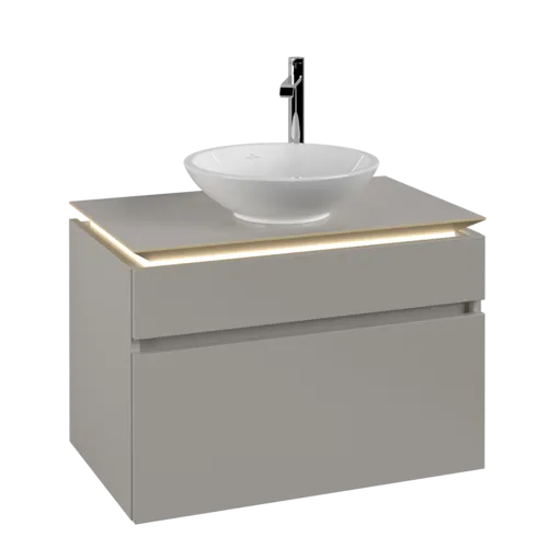 VILLEROY BOCH Legato toaletní skříňka, s osvětlením, 2 výsuvy, 800 x 550 x 500 mm, Soft Grey / Soft Grey #B570L0VK