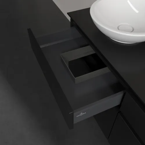 VILLEROY BOCH Legato toaletní skříňka, s osvětlením, 4 výsuvy, 1200 x 550 x 500 mm, černý matný lak / černý matný lak #B584L0PD, obrázek 6
