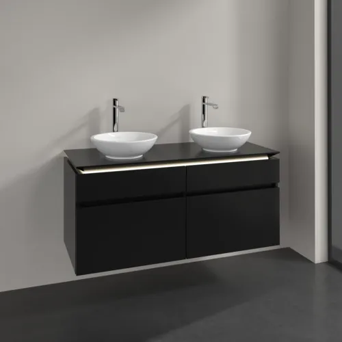 VILLEROY BOCH Legato toaletní skříňka, s osvětlením, 4 výsuvy, 1200 x 550 x 500 mm, černý matný lak / černý matný lak #B584L0PD, obrázek 2