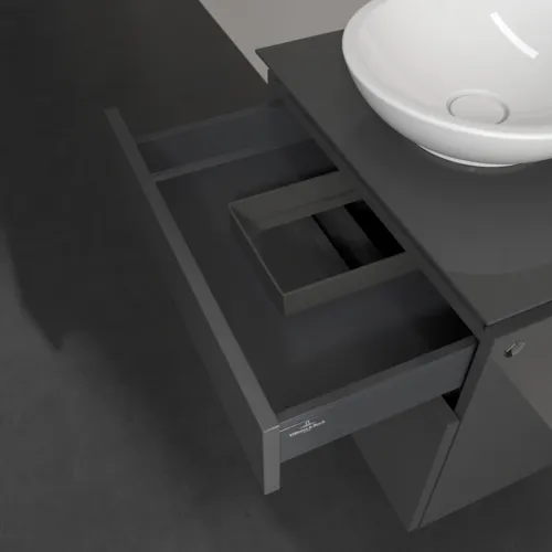 VILLEROY BOCH Legato toaletní skříňka, 2 výsuvy, 600 x 550 x 500 mm, lesklá šedá / lesklá šedá #B56800FP, obrázek 7