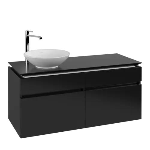 VILLEROY BOCH Legato toaletní skříňka, 4 výsuvy, 1200 x 550 x 500 mm, černý matný lak / černý matný lak #B58000PD