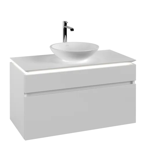 VILLEROY BOCH Legato toaletní skříňka, s osvětlením, 2 výsuvy, 1000 x 550 x 500 mm, bílá matná / bílá matná #B572L0MS