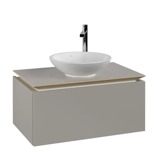VILLEROY BOCH Legato toaletní skříňka, 1 zásuvka, 800 x 380 x 500 mm, Soft Grey / Soft Grey #B56900VK