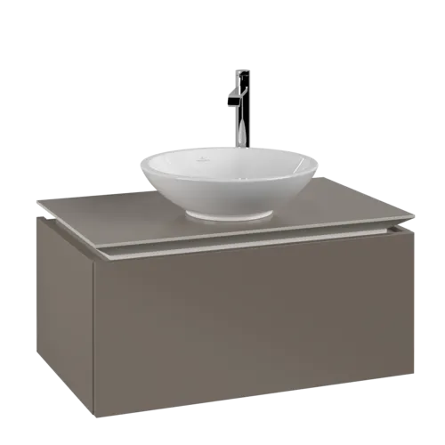 VILLEROY BOCH Legato toaletní skříňka, 1 zásuvka, 800 x 380 x 500 mm, Truffle Grey / Truffle Grey #B56900VG