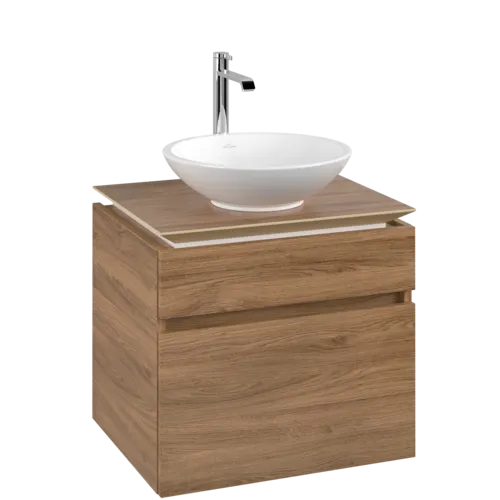 VILLEROY BOCH Legato toaletní skříňka, 2 výsuvy, 600 x 550 x 500 mm, dub Kansas / dub Kansas #B56800RH