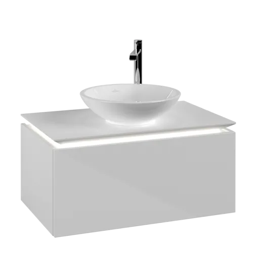 VILLEROY BOCH Legato toaletní skříňka, s osvětlením, 1 zásuvka, 800 x 380 x 500 mm, lesklá bílá / lesklá bílá #B569L0DH